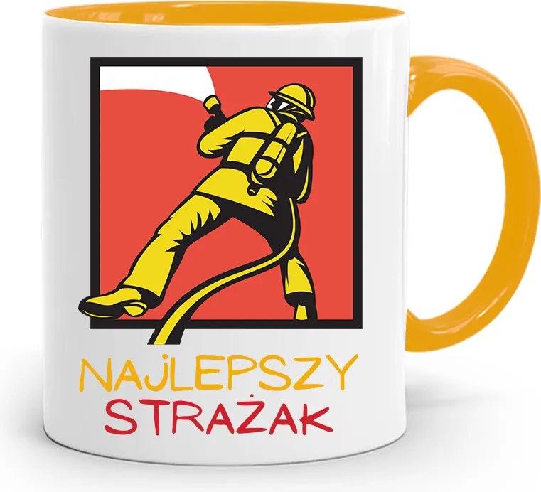 Sárga Bögre Tűzoltónak Legjobb Tűzoltó Ajándék fényképes nyomtatással