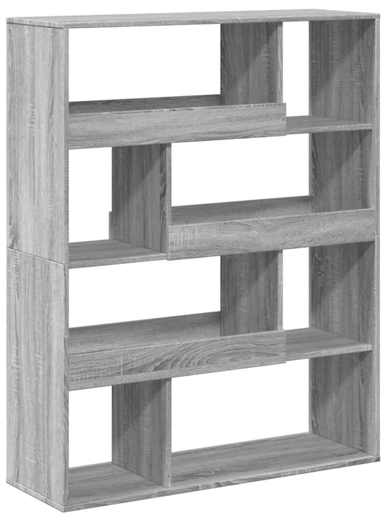 szürke sonoma színű szerelt fa könyvespolc 100 x 33 x 125,5 cm