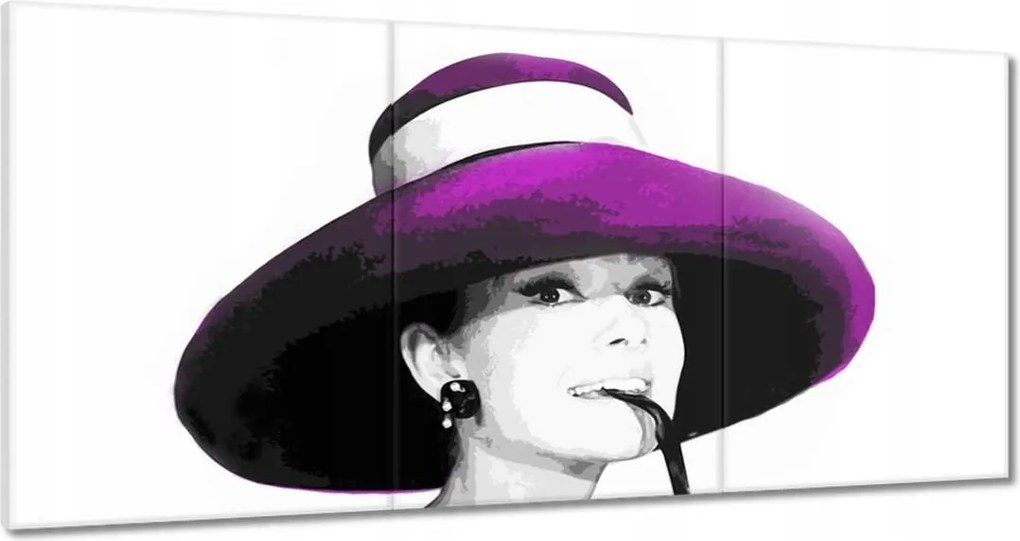 Vászonkép 120x60 Audrey Hepburn Kalap