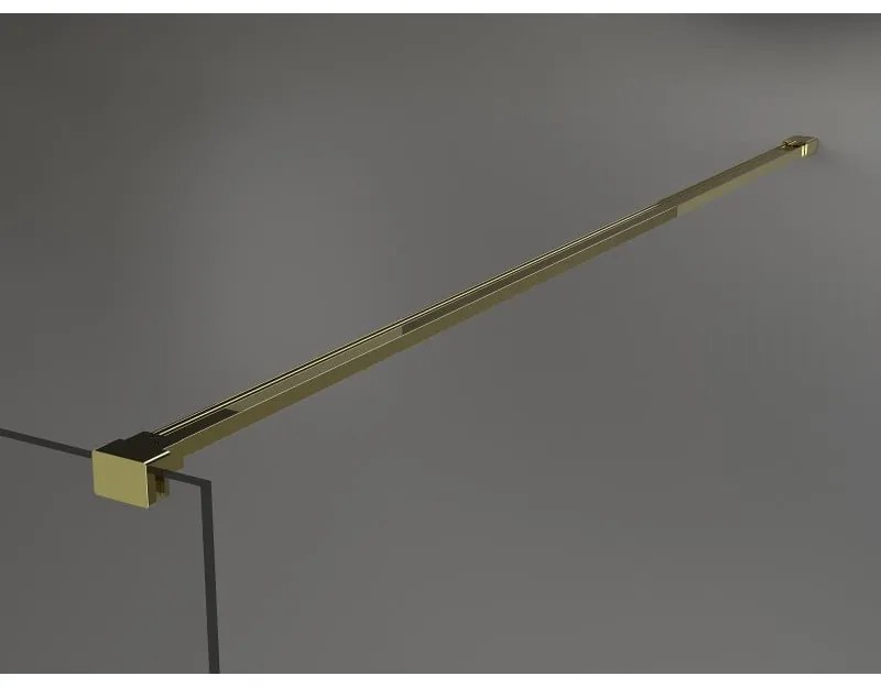 Mexen Kioto, átmenő zuhanyparaván 150 x 200 cm, 8mm átlátszó üveg, 2x arany stabilizáló távtartó, 800-150-002-50-00