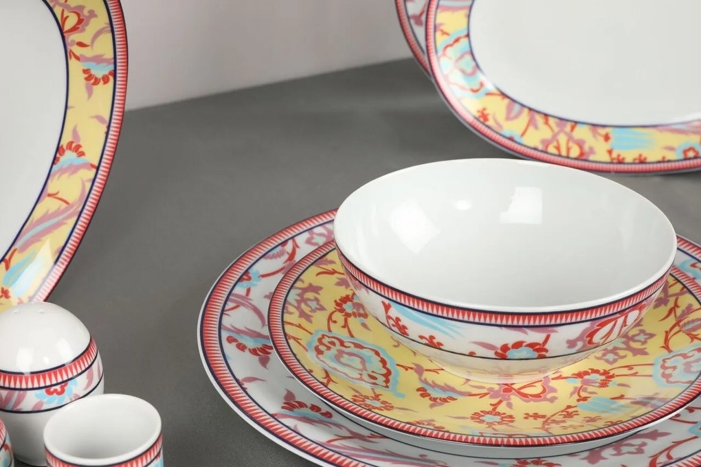 Kutahya Porselen 30 darabos Étkészlet, ZG30YT42010278, porcelán, színes