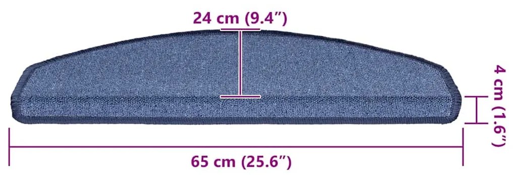 30 db Kék lépcsőszőnyeg 65x24x4 cm