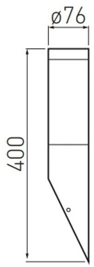 Lámpa Kerti lámpatest MILAN-U,E27, MAX.40W, IP54, AC220-240V, 50-60Hz, ferde fali lámpa, inox