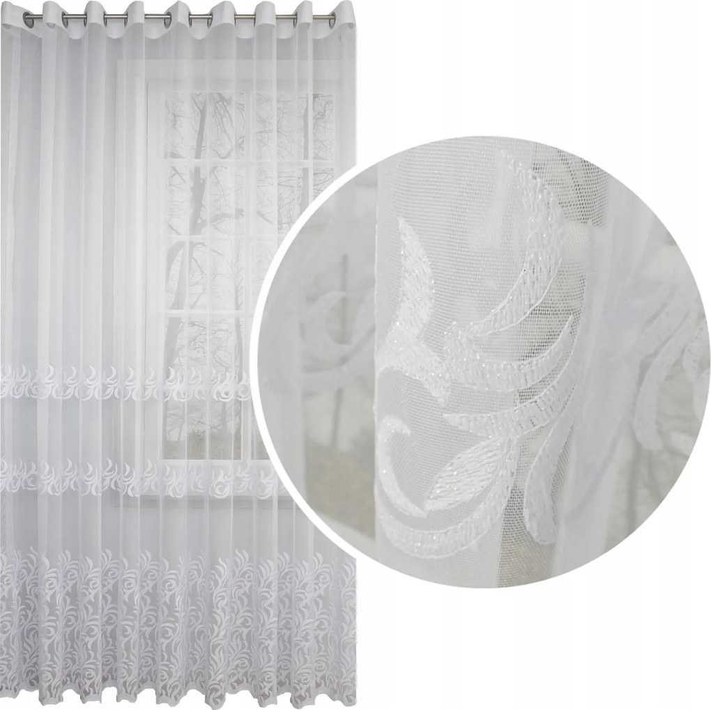 Függöny Napellenző Hímzés Kúszó Levelek 500x250 cm