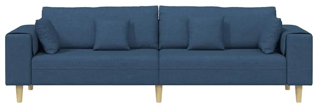 Szövet kanapé párnával Kék 208 cm szövet