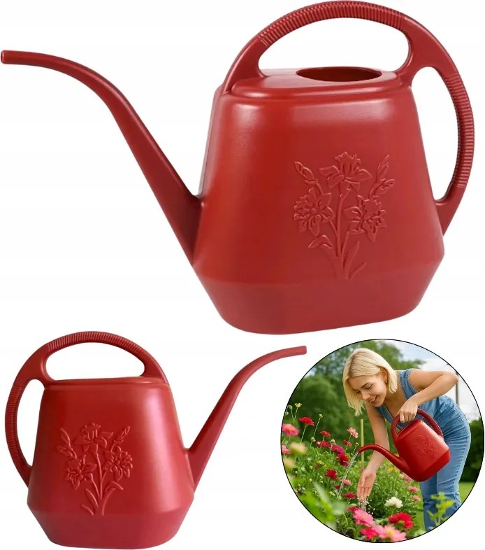 Kerti locsolókanna 4L műanyag hosszú kifolyócső növények virágainak öntözéséhez