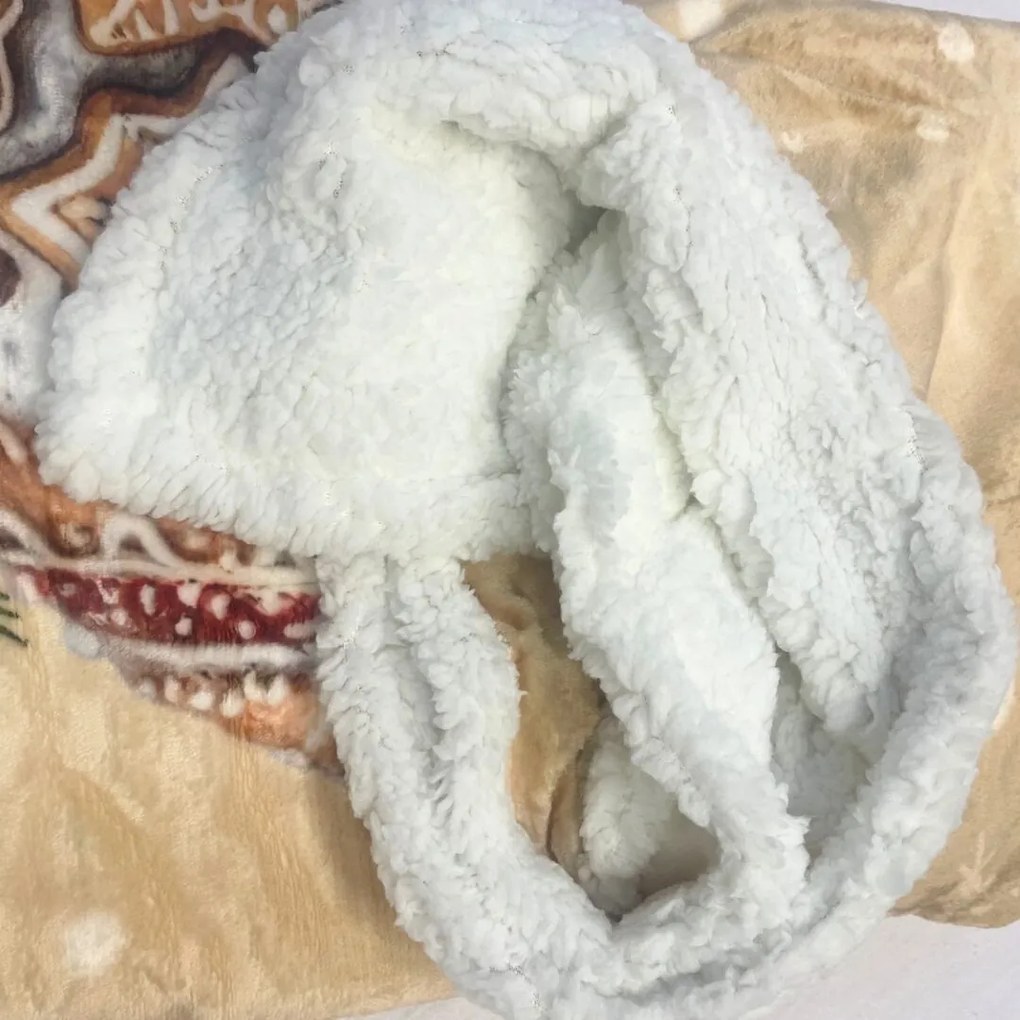 Karácsonyi takaró mikroplüss bárányból Gnome gold150x200cm TiaHome