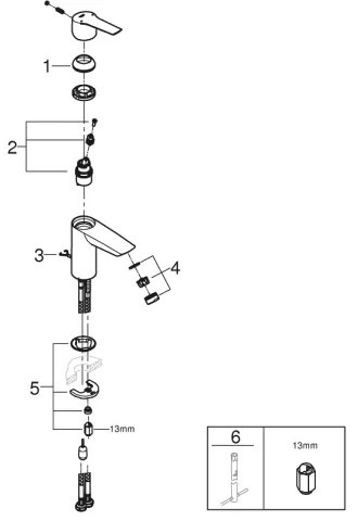 GROHE 32277002 - START mosdócsaptelep, S méret, fényes króm