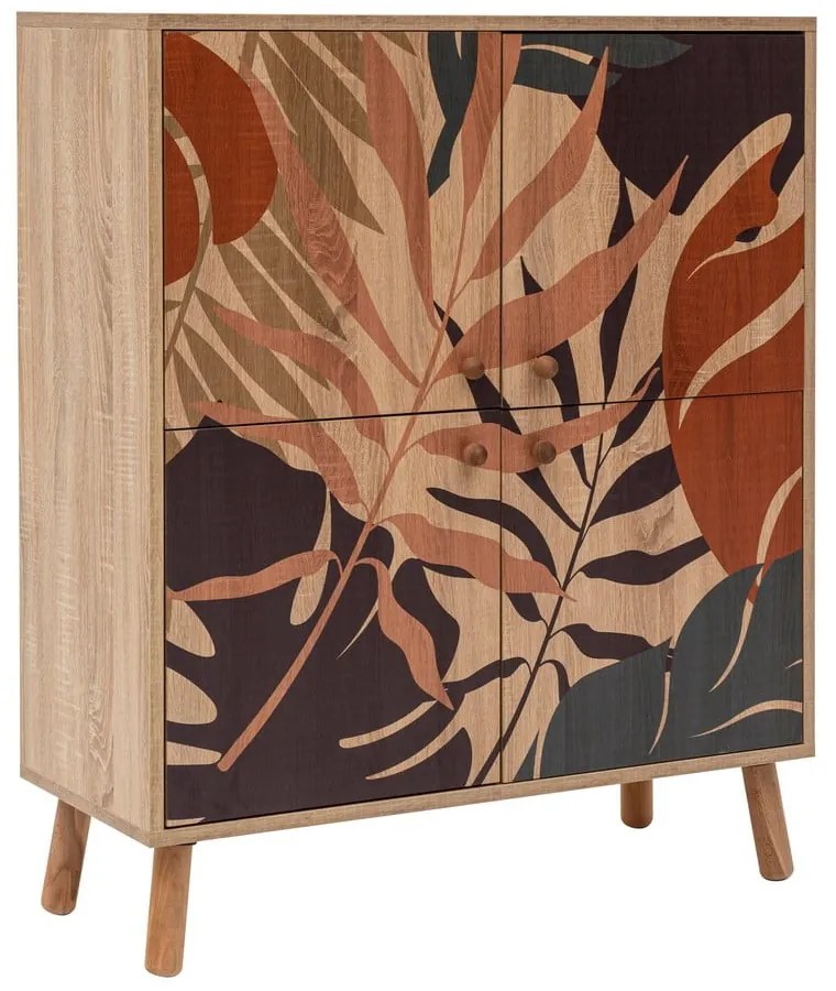 Natúr színű szekrény tölgyfa dekorral 95x111 cm Multilux – Kalune Design