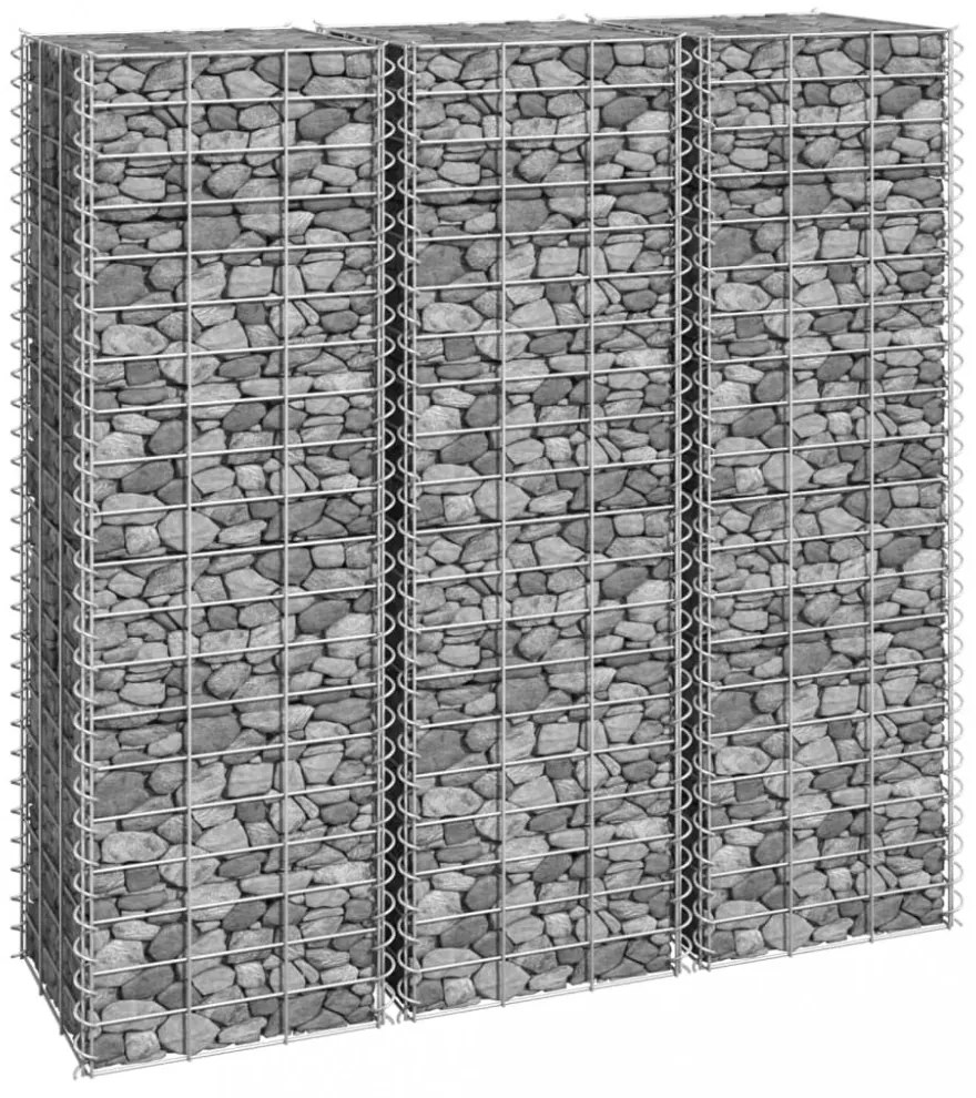 3 db vas gabion magaságyás 30 x 30 x 100 cm
