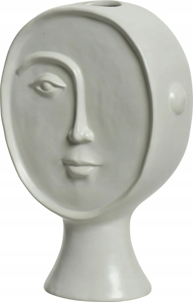 Fehér porcelán váza arccal