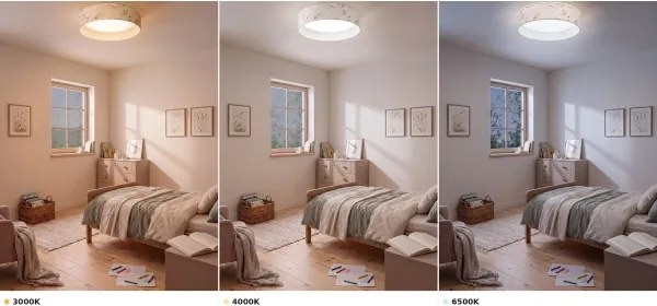 BRILAGI-LED VELVET VARI mennyezeti lámpatest LED/24W/230V CCT, átmérő 45 cm, fehér/virágos