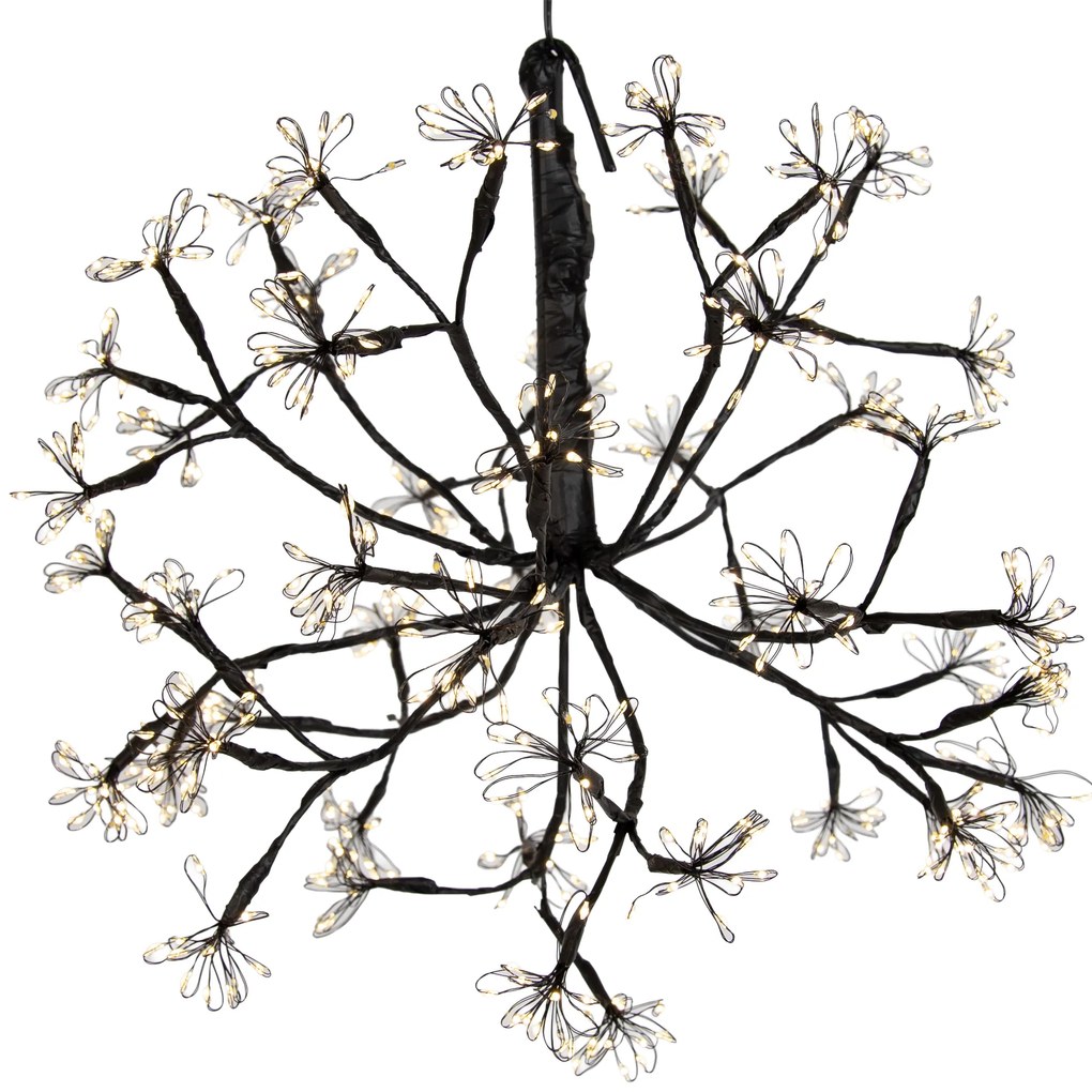 Karácsonyi függőlámpa gömb fekete 40 cm LED-del, időzítővel IP44 - Nobu