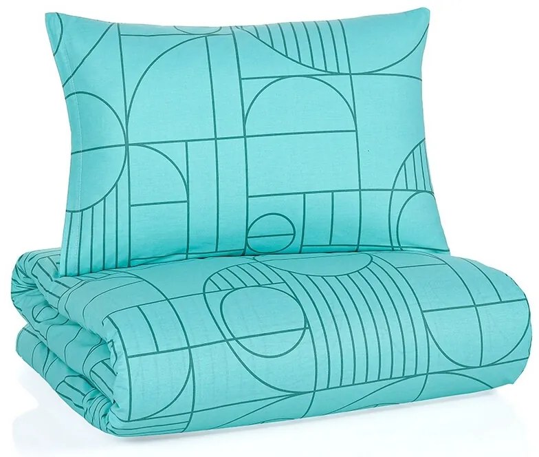 BedTex pamut ágynemő Geo Aquatic Awe, 220 x 200 cm, 2 db 70 x 90 cm, 220 x 200 cm, 2 db 70 x 90 cm