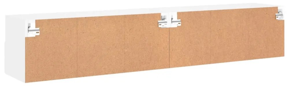 2 db fehér szerelt fa fali TV-szekrény 80 x 30 x 30 cm