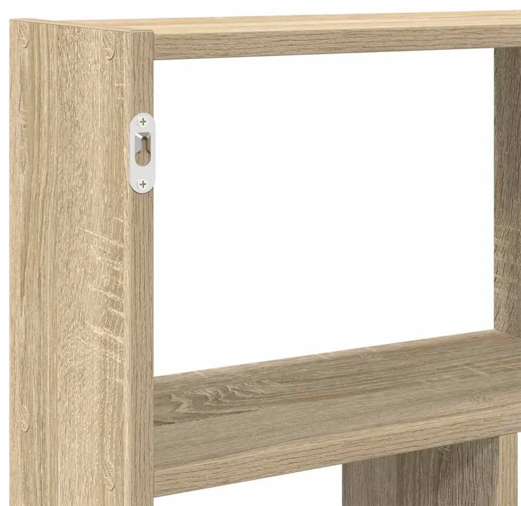 sonoma tölgyszínű szerelt fa fali kockapolc 12 rekeszes színű