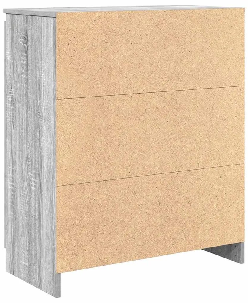 szürke sonoma szerelt fa tálalószekrény fiókos 71x35x84 cm