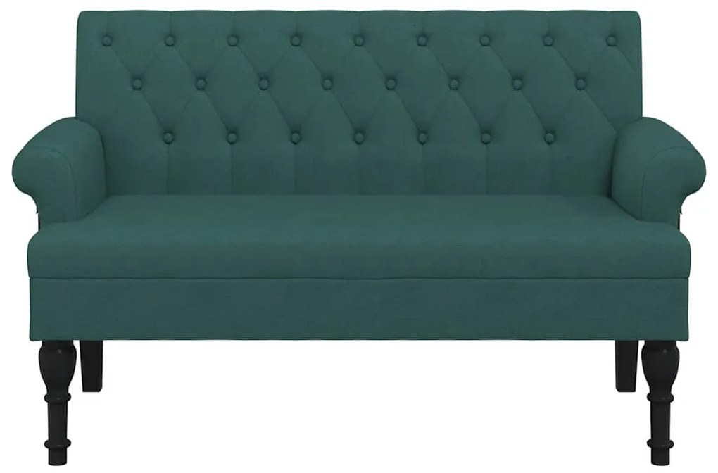 sötétzöld szövetpad háttámlával 120 x 62 x 75,5 cm