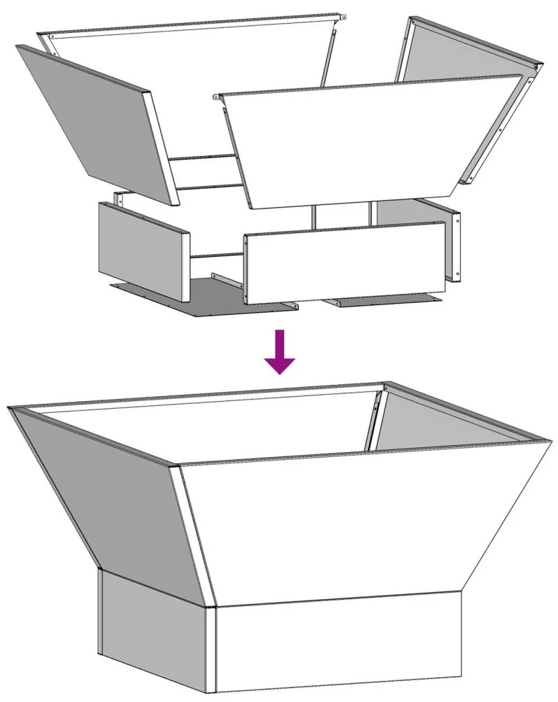 Tűzrakó Barna 60 x 60 x 35 cm Acél