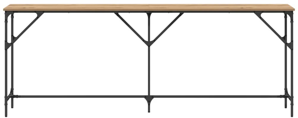 Konzolasztal Tömör tölgy 200x29x75 cm Műszaki fa