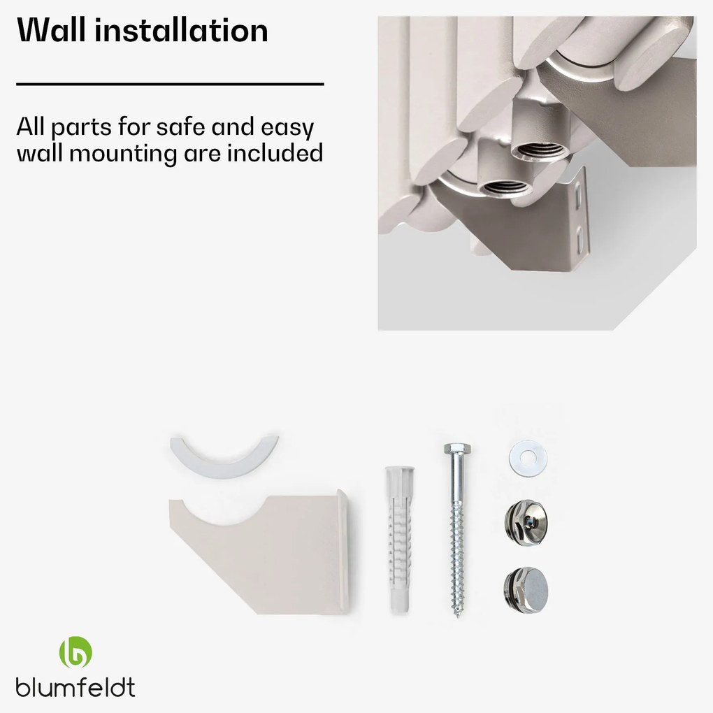 Blumfeldt Tallheo, 41 x 160, radiátor, fürdőszoba radiátor, csőradiátor, 1472 W, melegvizes, 1/2