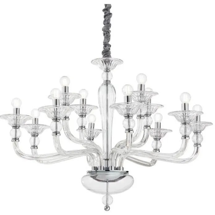 Ideal Lux - Csillár láncon DANIELI 12xE14/40W/230V átm. 94 cm átlátszó