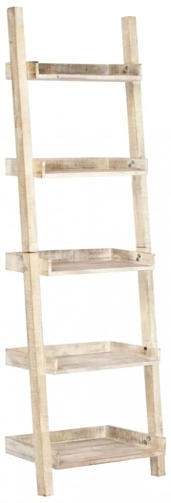 Fehér tömör mangófa létrapolc 75 x 37 x 205 cm