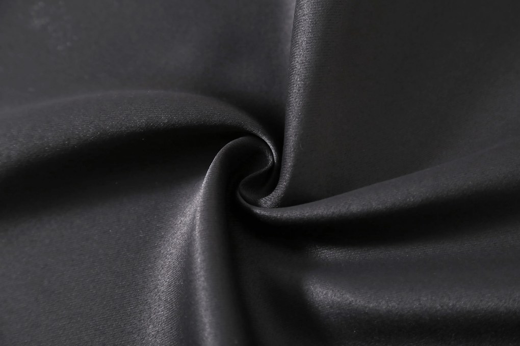 OXFORD fekete függöny 140x250 cm Felfüggesztés: Fém gyűrűk