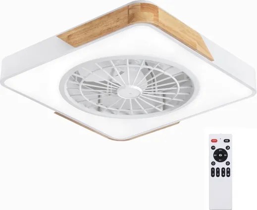Brilagi - Dimmelhető LED világítótest ventilátorral LED/38W/230V 50 cm fehér/tölgy + távirányító