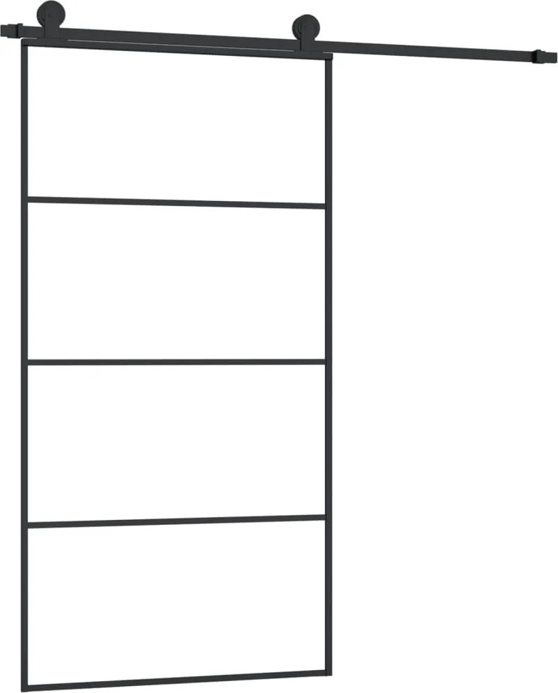 vidaXL ESG üveg-alumínium tolóajtó fémszerelvény-szettel 102,5x205 cm