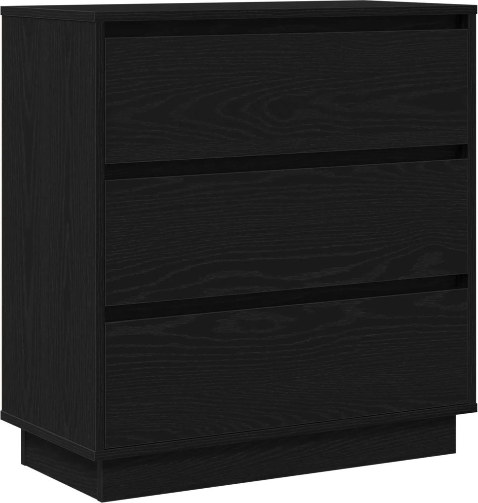 vidaXL Éjjeliszekrény fiókkal Fekete tölgy 71 x 34,5 x 75 cm Faanyag