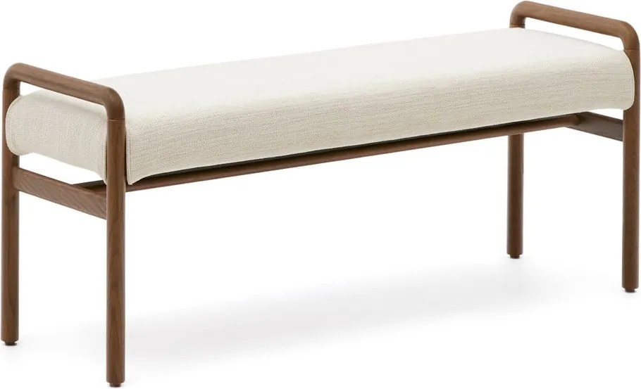 Krémszínű-natúr színű zsenília pad Macaret – Kave Home