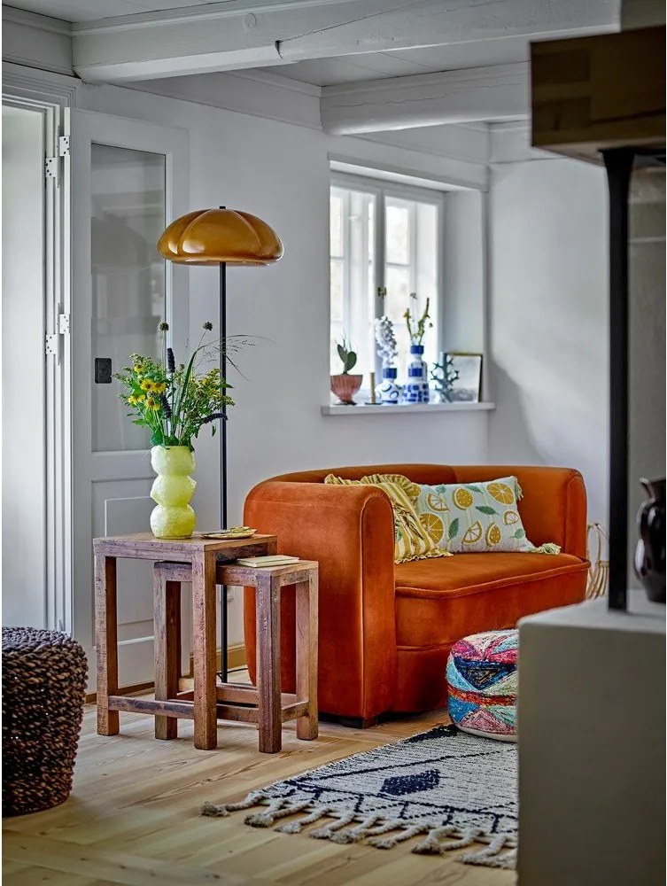 Okkersárga állólámpa üveg búrával (magasság 157 cm) Kinoko – Bloomingville