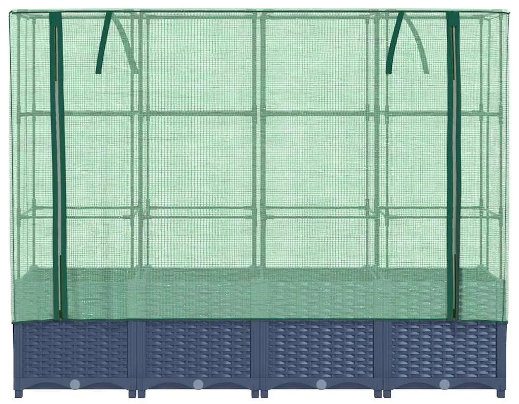 rattan megjelenésű magaságyás melegháztakaróval 160x40x138 cm