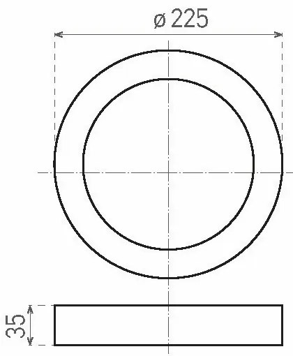 FENIX LED mennyezeti lámpa 18W 230V 2800K, átmérő 22,5 cm