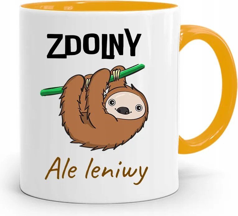 Sárga Vicces Bögre Képes De Lusta Nyomtatott Fotóval