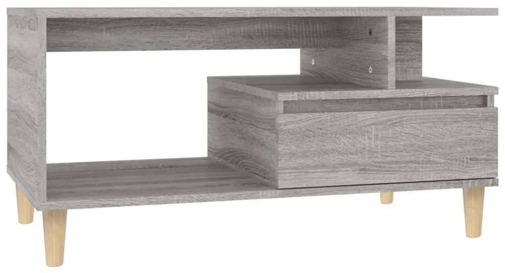 szürke sonoma szerelt fa dohányzóasztal 90x49x45 cm