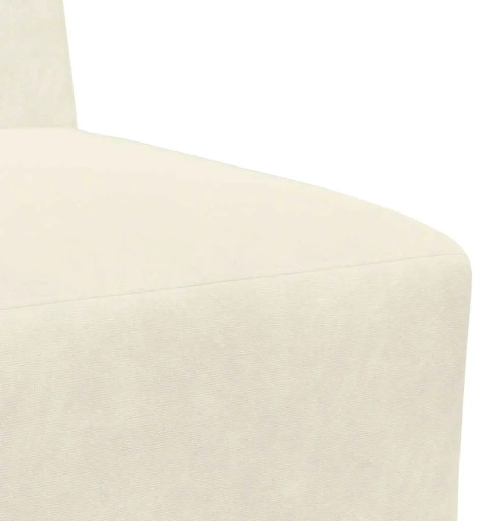 moduláris kanapéegység karfa nélkül, krémszínű bársonyból 55 cm