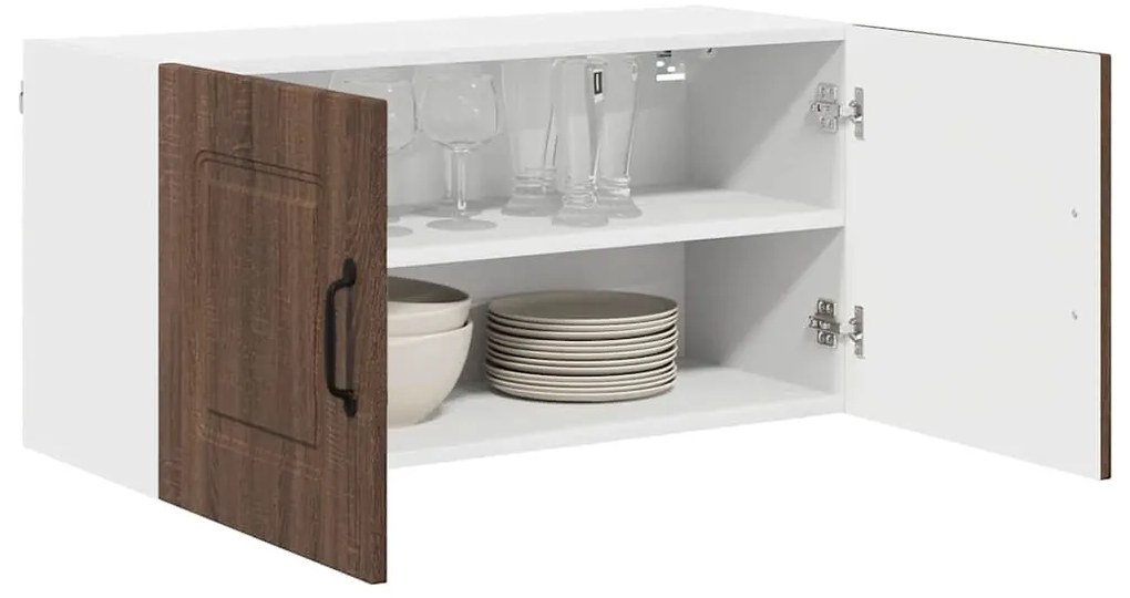 Fali konyhaszekrény ajtóval Barna Tölgy 80 x 31 x 40 cm Faanyag