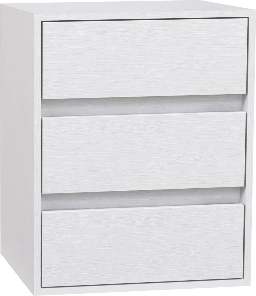 HOMCOM 3-Fiókos Modern Komód Hálószobába és Előszobába, Forgácslap Komód, 40x30x50.5 cm, Fehér | Aosom