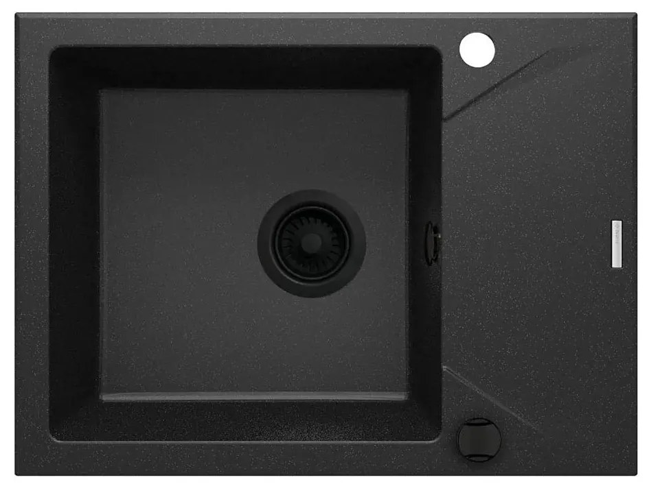 Deante ZQJ_G11A - Mosogató EVORA 59x44 cm gránit/fém grafit