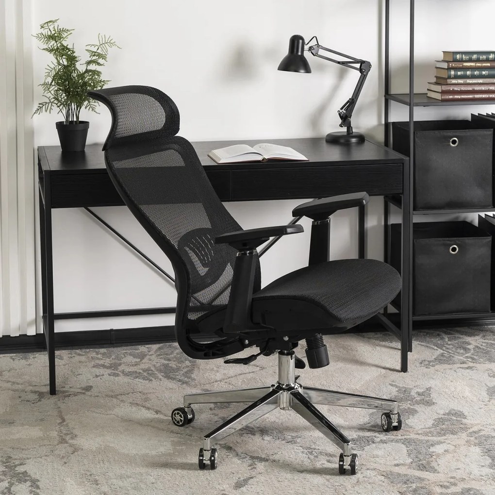 Forgószék ergonomikus kialakítással, fekete színben. LITOS