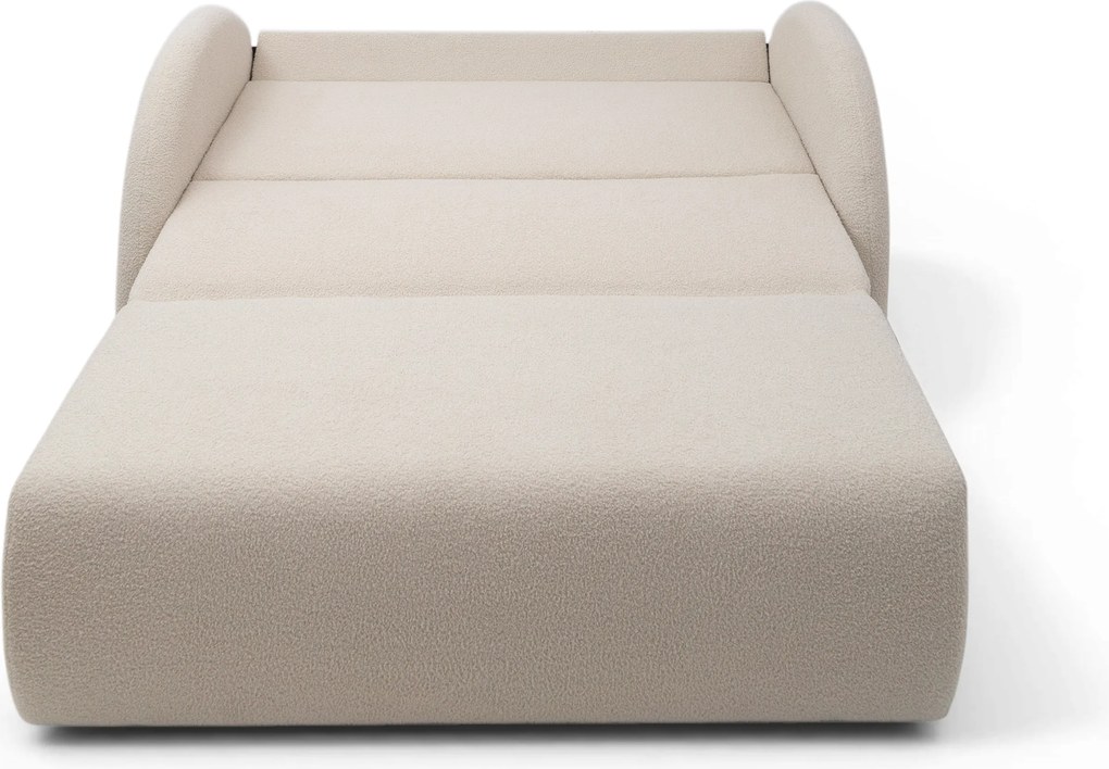 Nubi ágyazható kanapé 3 személyes 140 cm, ágyneműtartós - világos bézs boucle Quelle 03