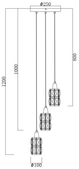 Globo 15760-3 - kristály csillár zsinóron WOLLI 3xE14/40W/230V
