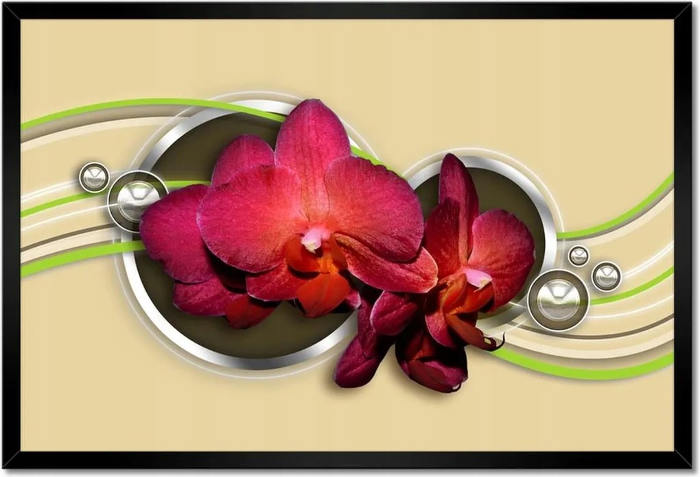 Bekeretezett poszterek 60x40 Virágok Absztrakt