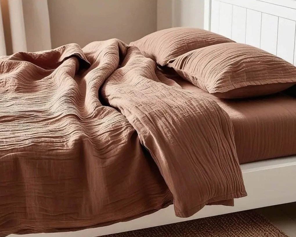 Muszlin ágynemű MOELLIN világos barna Ágyneműhuzat mérete: 70 x 90 cm | 140 x 200 cm