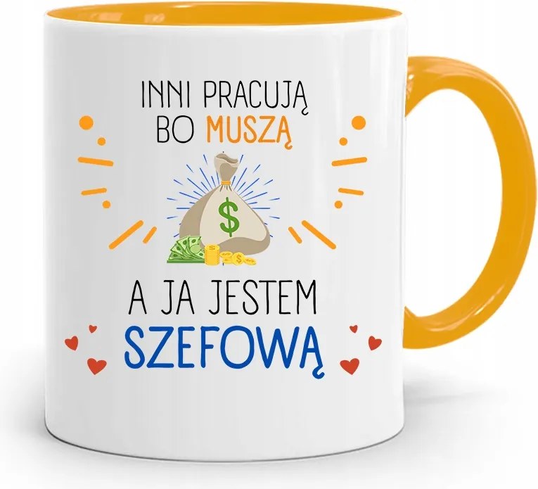 Sárga Bögre Ajándék Főnöknek Én Vagyok A Főnök, fényképes nyomattal