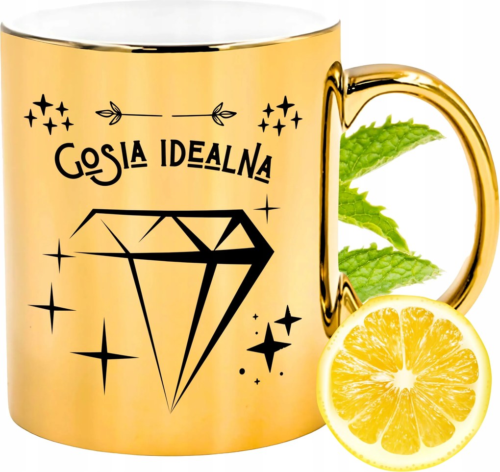 Prémium Arany Csillogó Bögre Ajándék Nyomtatott Fotóval