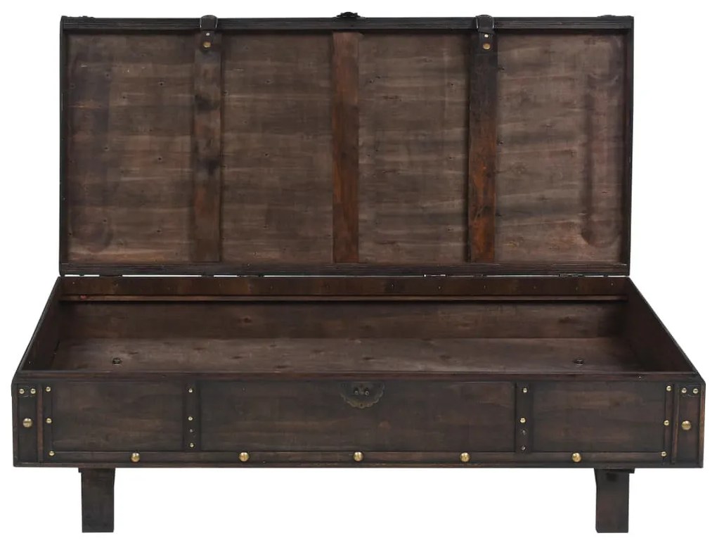 Vintage stílusú furnérlemez fa dohányzóasztal 120 x 55 x 35 cm