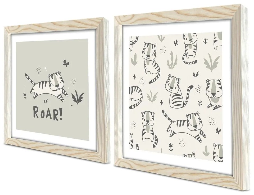 Gyerek kép készlet 2 db-os 33x33 cm Roar – Wallity